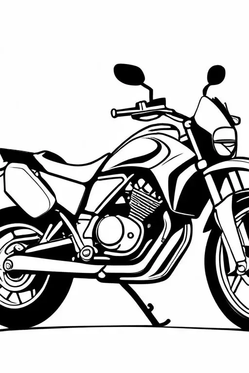 Motorcycle Coloring Page 6 for Kids