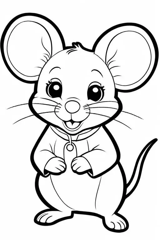 Mouse Coloring Page 1 for Kids