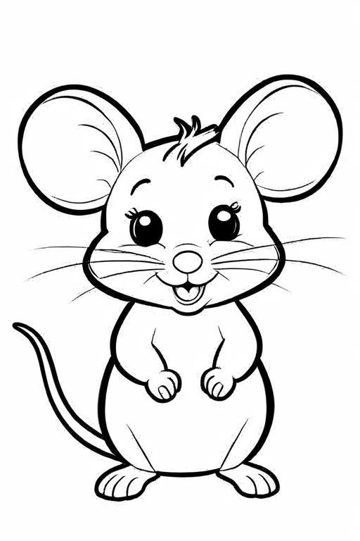 Mouse Coloring Page 10 for Kids