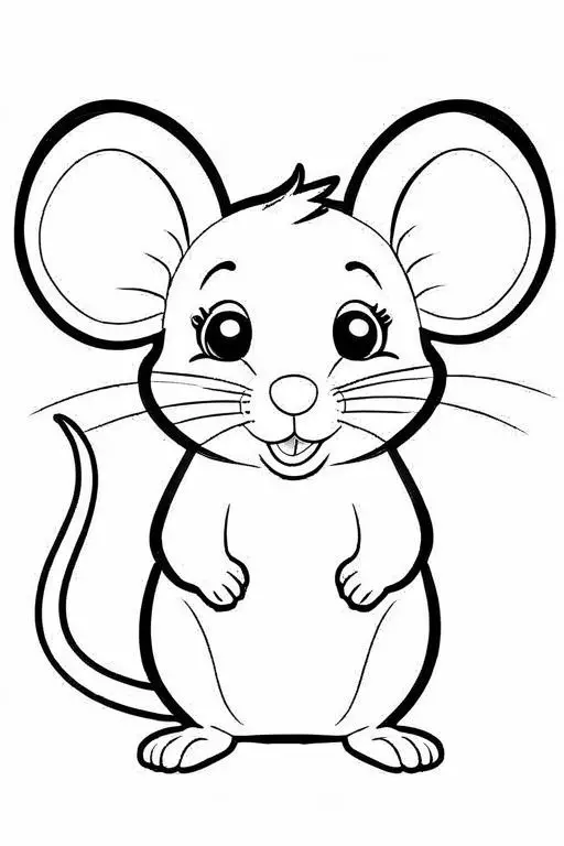 Mouse Coloring Page 2 for Kids