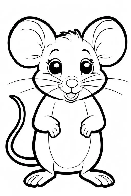 Mouse Coloring Page 6 for Kids