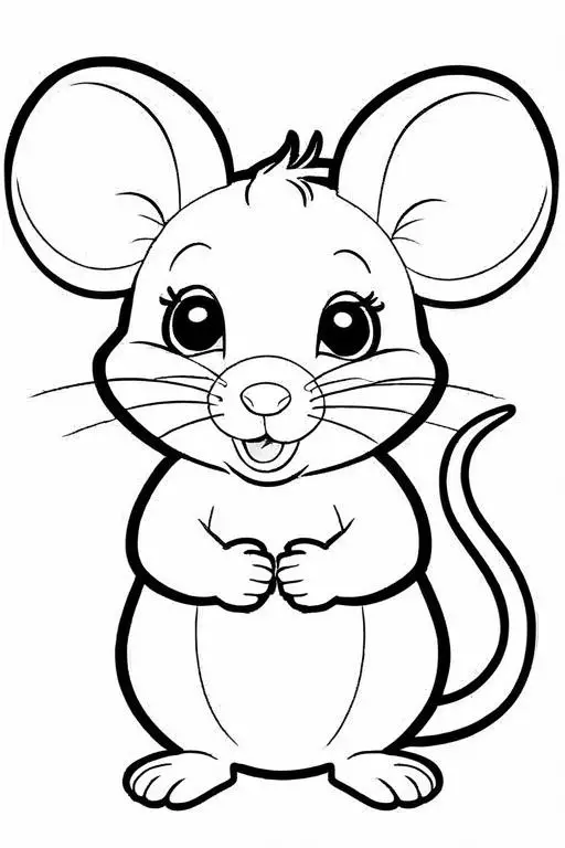 Mouse Coloring Page 9 for Kids