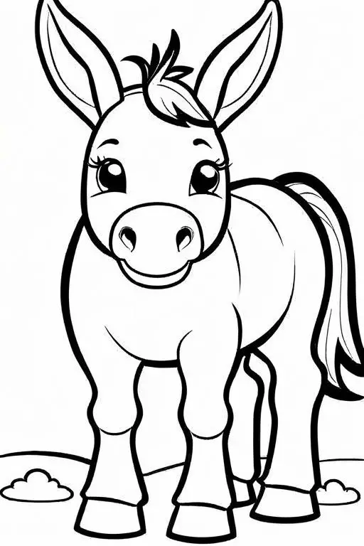 Mule Coloring Page 1 for Kids