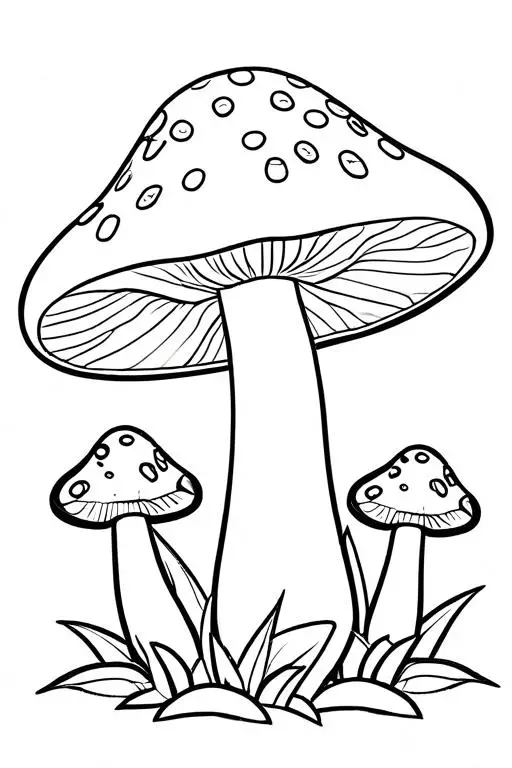 Mushrooms Coloring Page 10 for Kids