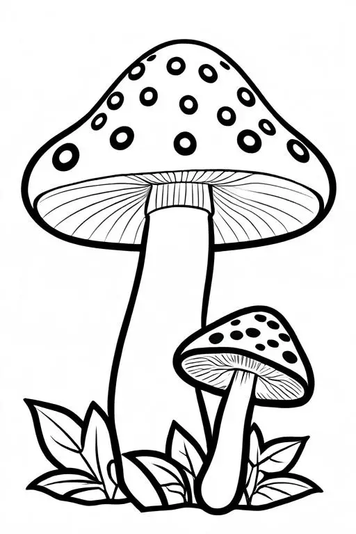 Mushrooms Coloring Page 12 for Kids