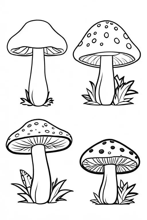 Mushrooms Coloring Page 14 for Kids