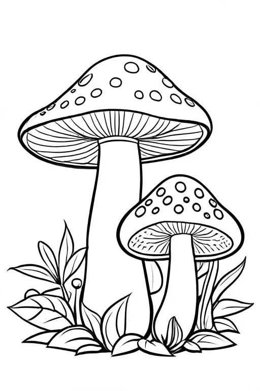 Mushrooms Coloring Page 16 for Kids