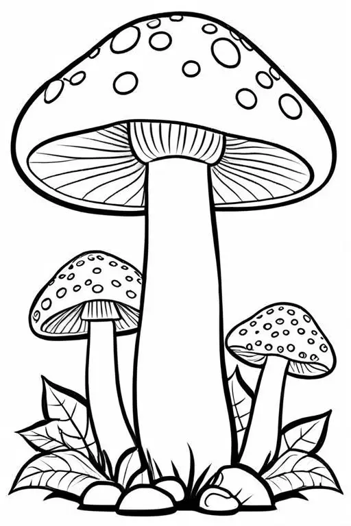 Mushrooms Coloring Page 17 for Kids