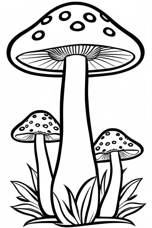 Mushrooms Coloring Page 18 for Kids