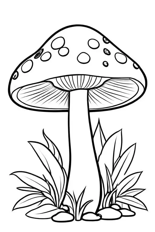 Mushrooms Coloring Page 2 for Kids