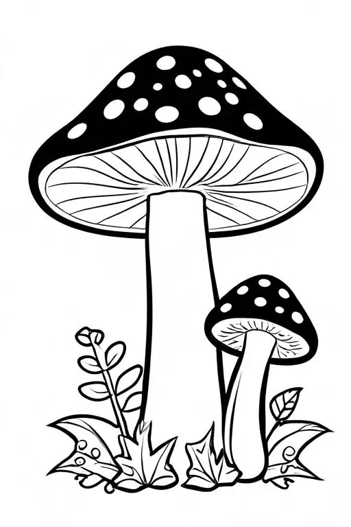 Mushrooms Coloring Page 24 for Kids