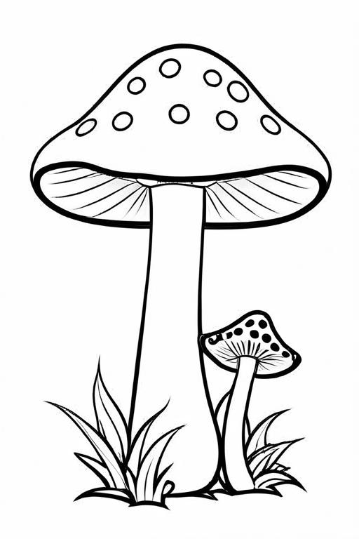 Mushrooms Coloring Page 34 for Kids