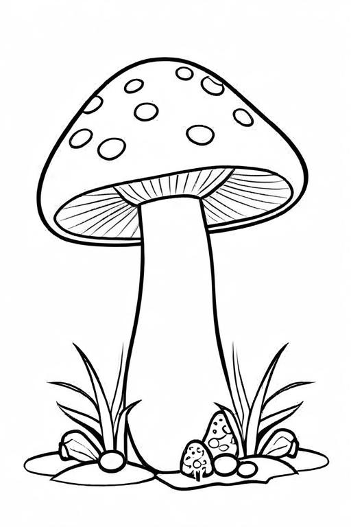 Mushrooms Coloring Page 5 for Kids