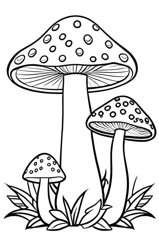 Mushrooms Coloring Page 6 for Kids