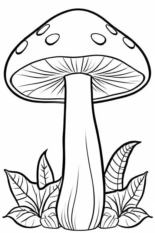 Mushrooms Coloring Page 7 for Kids