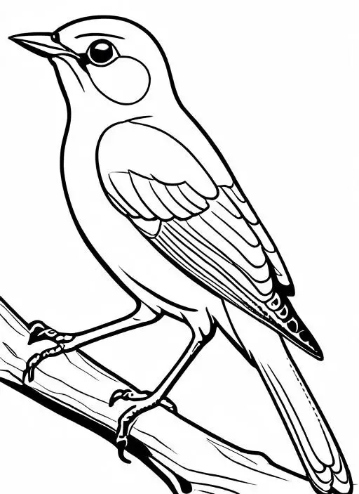 Nightingale Coloring Page 1 for Kids