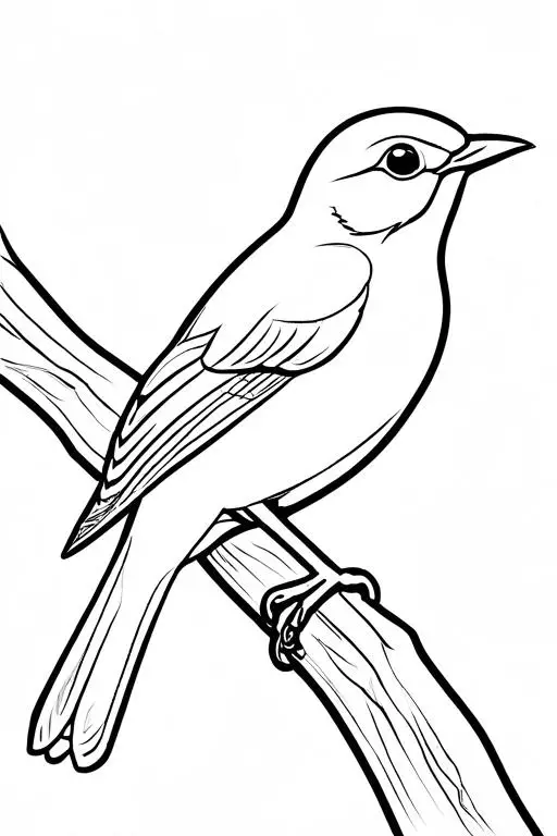 Nightingale Coloring Page 2 for Kids