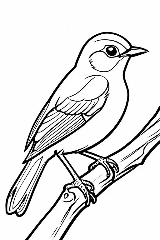 Nightingale Coloring Page 3 for Kids