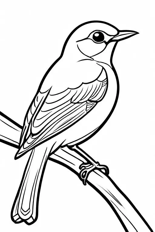 Nightingale Coloring Page 5 for Kids