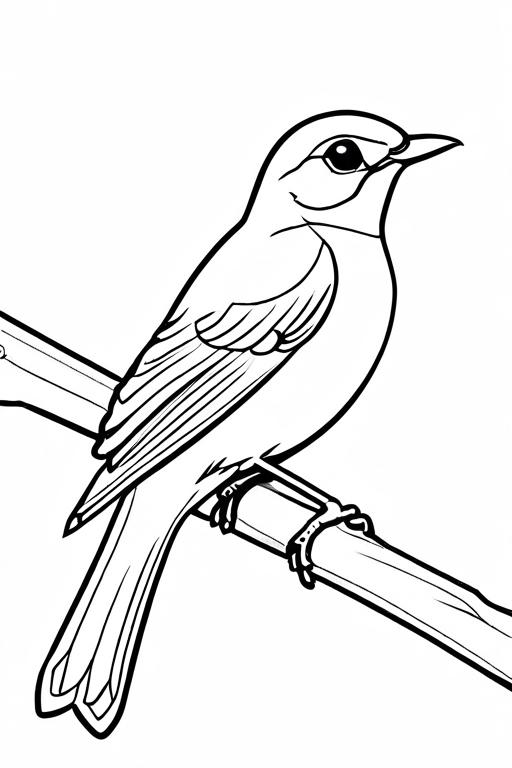 Nightingale Coloring Page 6 for Kids