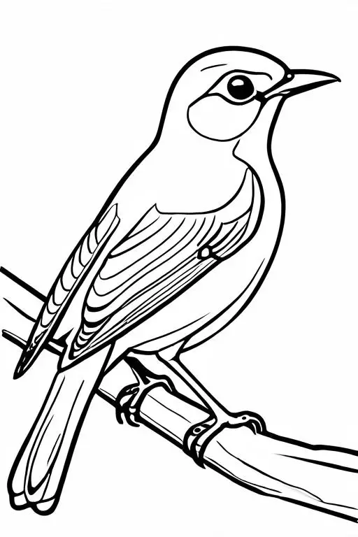 Nightingale Coloring Page 7 for Kids