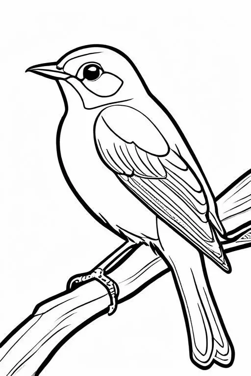 Nightingale Coloring Page 8 for Kids