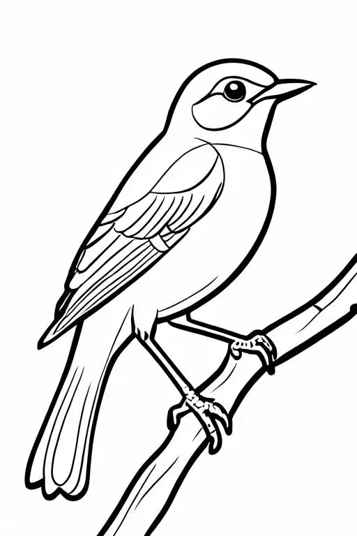 Nightingale Coloring Page 9 for Kids