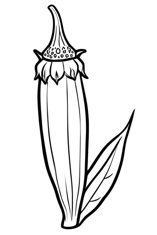 Okra Coloring Page 18 for Kids