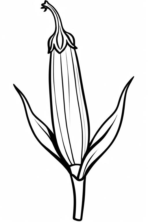 Okra Coloring Page 2 for Kids