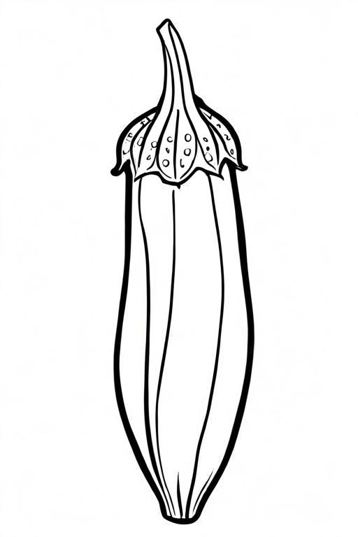 Okra Coloring Page 3 for Kids