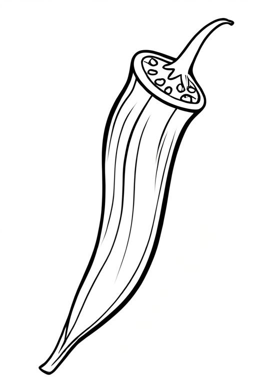 Okra Coloring Page 4 for Kids