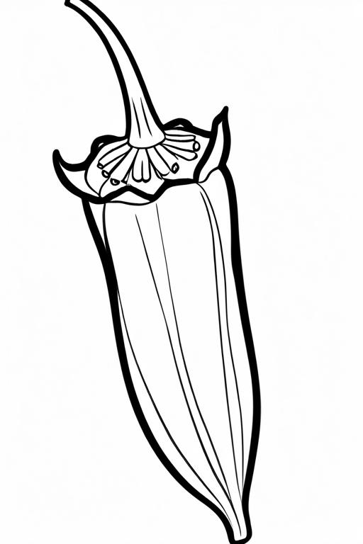 Okra Coloring Page 5 for Kids