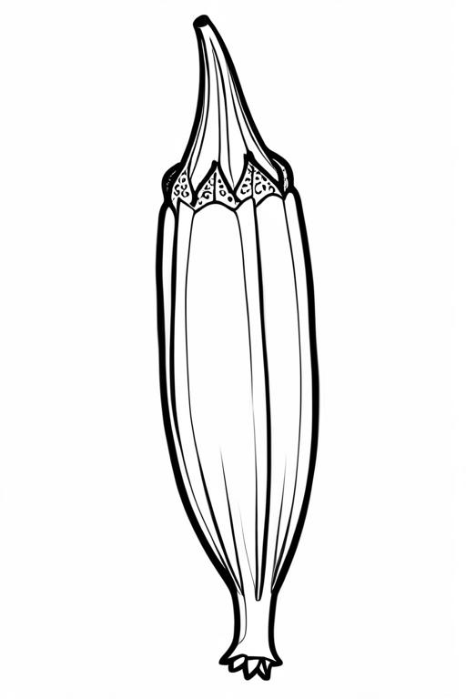 Okra Coloring Page 7 for Kids