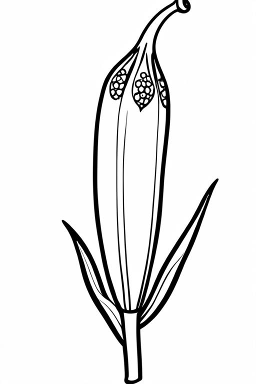 Okra Coloring Page 8 for Kids