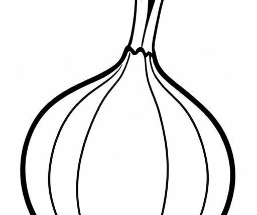 Onion Coloring Page 1 for Kids