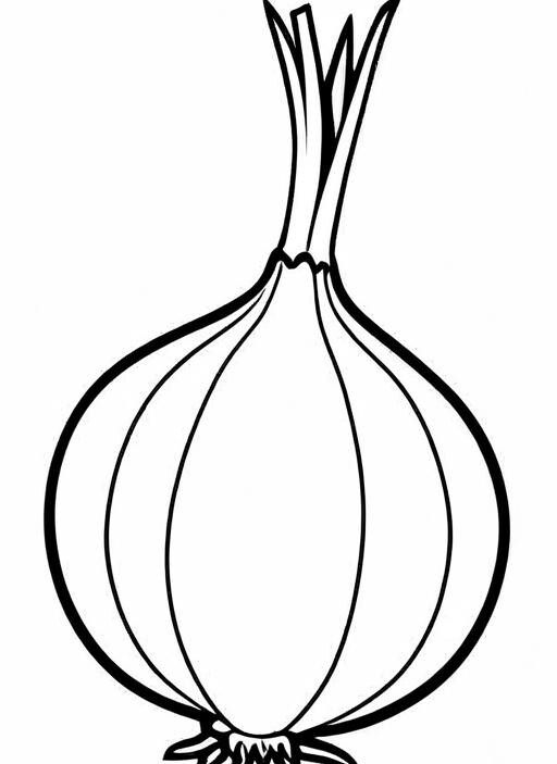 Onion Coloring Page 1 for Kids