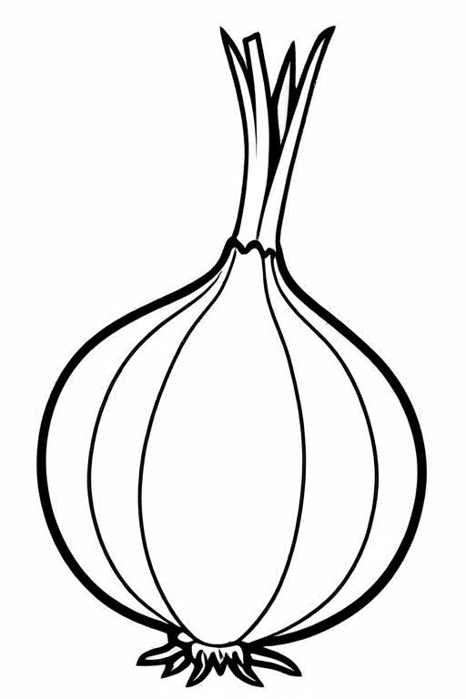 Onion Coloring Page 1 for Kids