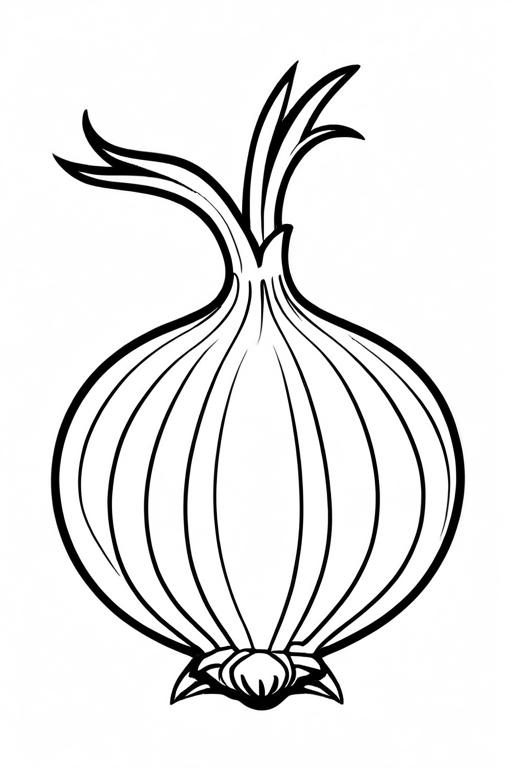 Onion Coloring Page 12 for Kids