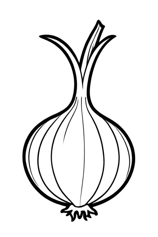 Onion Coloring Page 2 for Kids