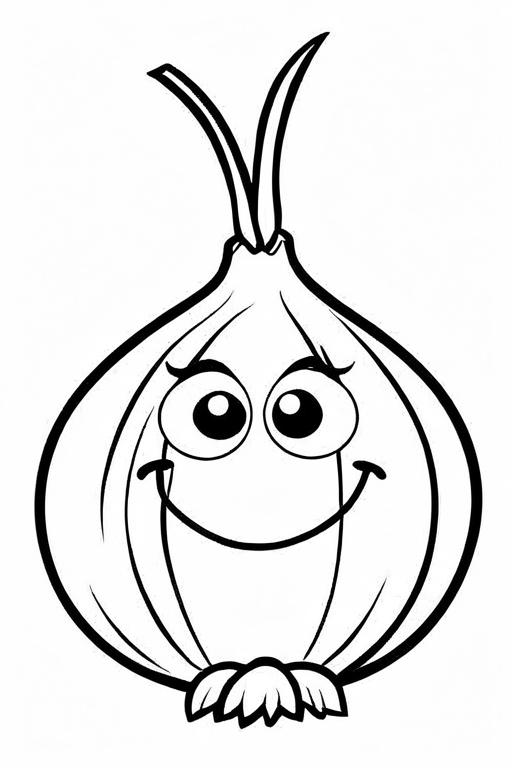 Onion Coloring Page 24 for Kids