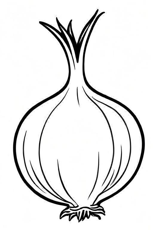 Onion Coloring Page 3 for Kids