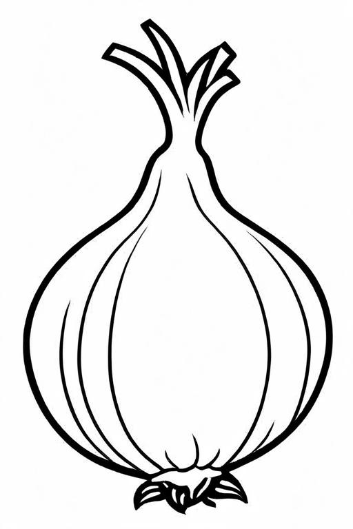 Onion Coloring Page 4 for Kids