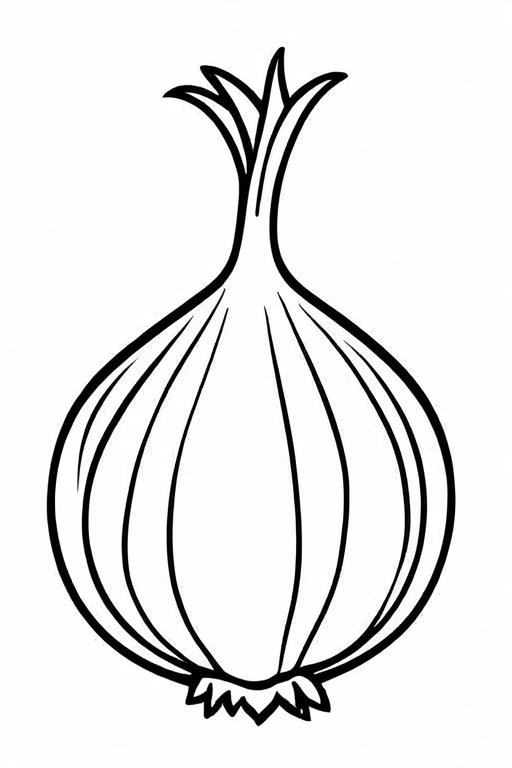 Onion Coloring Page 5 for Kids