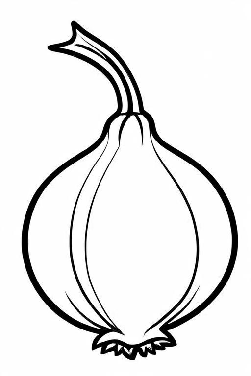 Onion Coloring Page 6 for Kids