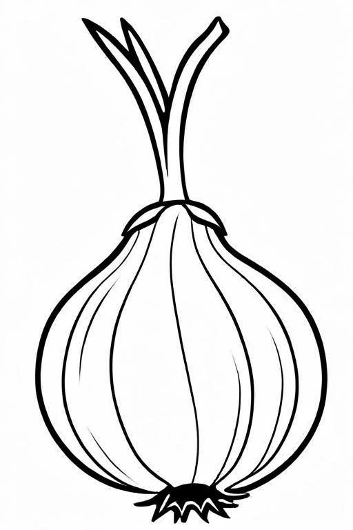 Onion Coloring Page 8 for Kids