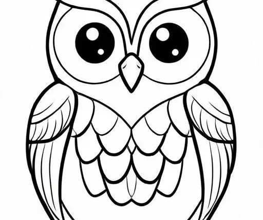 Owl Coloring Page 1 for Kids