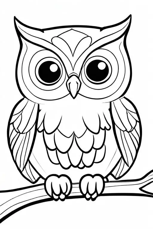 Owl Coloring Page 1 for Kids