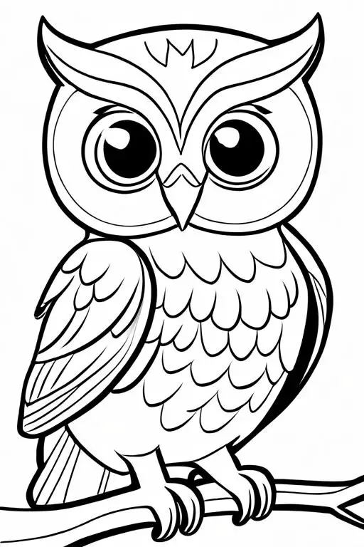 Owl Coloring Page 10 for Kids