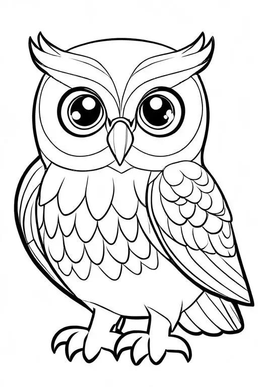 Owl Coloring Page 11 for Kids