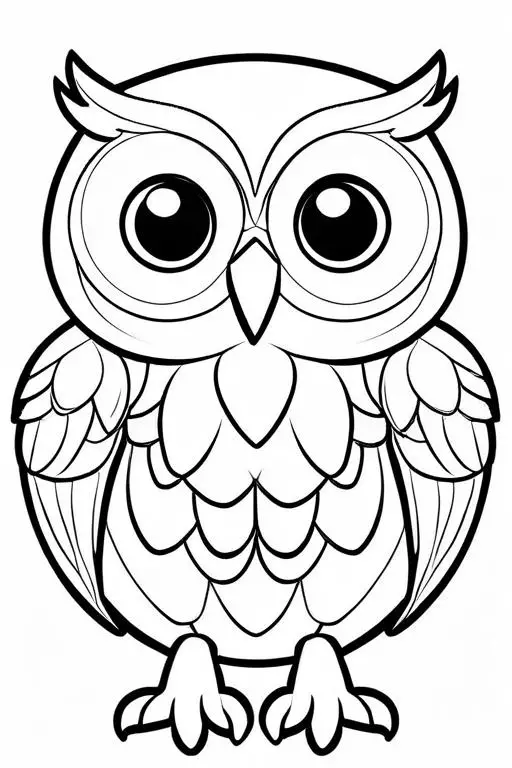 Owl Coloring Page 12 for Kids